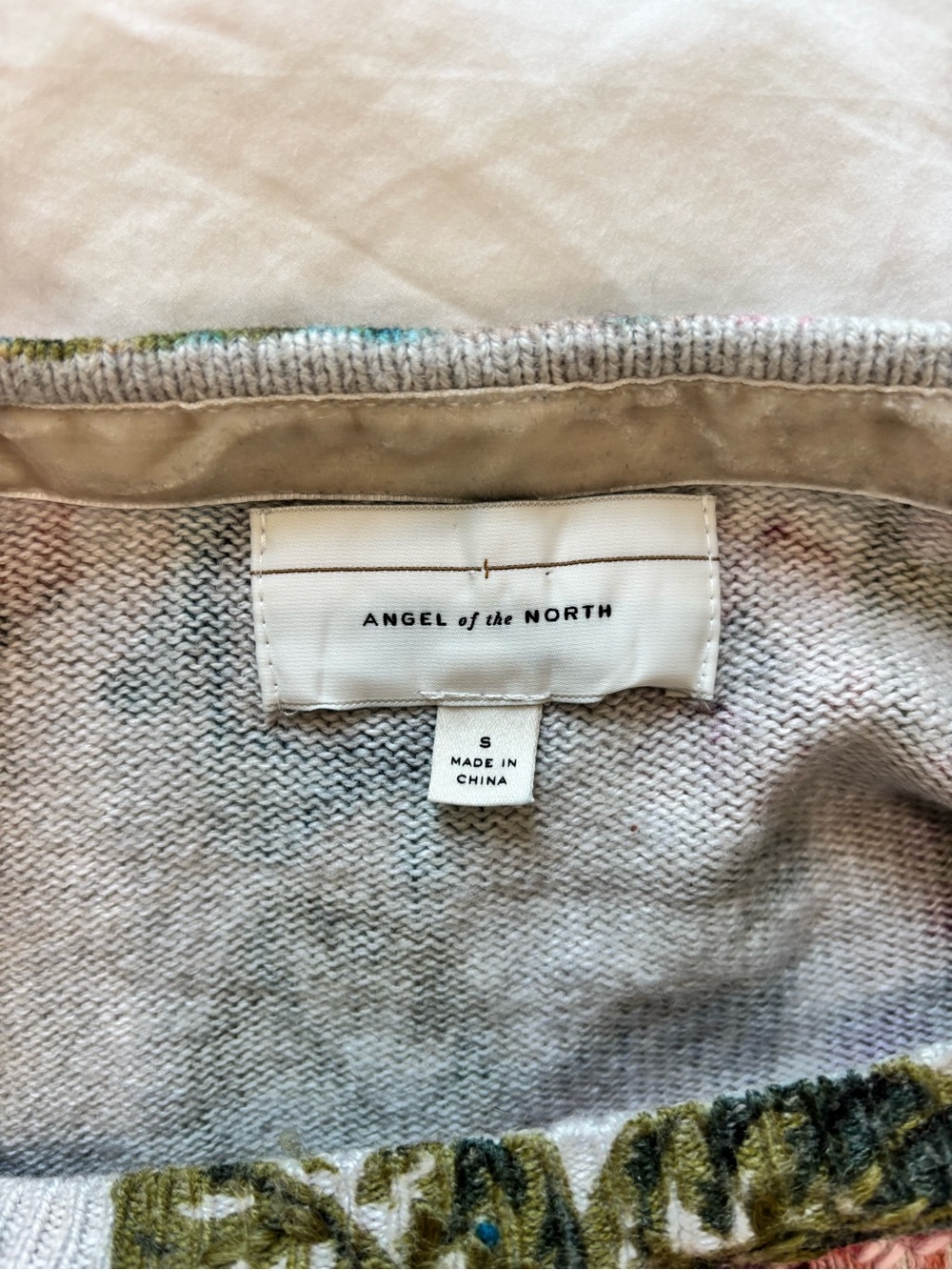 Anthropologie Angel Of The North S Gray Floral Sweater Embroidery Cottagecore - Picture 7 of 14